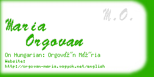 maria orgovan business card